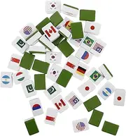 KONTONTY Mahjong Game Tiles Set 48pcs Flags Mahjong Tiles Easy to Use for All Skill Levels Sturdy Plastic Great for Family Gatherings Outdoor Events