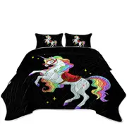 Impressive Rainbow Unicorn Coverlet