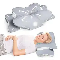 在飛比找Yahoo!奇摩拍賣優惠-#柔軟透氣現貨 新品上市 8D全方位涼感蝶形記憶枕 防蹣抗菌