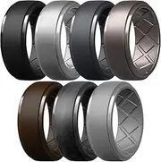 [Egnaro] Silicone Wedding Ring,Premium Silicone Wedding Bands Men,Rubber Bands,Flexible,Skin Safe &Comfortable