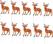 GETAJGHSD Christmas Cake Decorations 10Pcs Deer Cupcake Toppers Elegant Christmas Fruit Picks