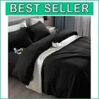 Deep Pocket Queen Bed Sheet Set - 6 Piece Black Microfiber, Excellent Durability