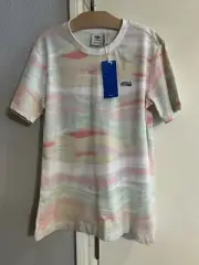 New Adidas Originals R.Y.V. Tee Multicolor Pastel Short Sleeve Shirt Size Small