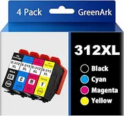 GreenArk 312XL Ink Cartridges for Epson 312XL 312 XL Ink Cartridges for Epson XP-8500 XP-15000s (Black Cyan Magenta Yellow) 4Pack