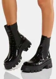 [SIMMI] Myles Croc Chelsea Boots