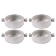 4x Ladelle Nestle Gratin Soup/Pasta 20.4cm Round Stoneware Bowl Dinner Dish WHT