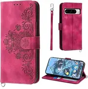 [AsWant] Wallet Case for Google Pixel 8 Pro - Premium Leather Flip Protective Case Magnetic Cover Google 8 Pro with Stand Function (Red)
