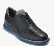Men's Oxford Cole Haan 2.ZeroGrand Laser WINGTIP -Blue Pebbled Leather-Size 12 M