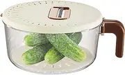 Ungtyb Fruit Cleaner Bowl - Double-Layer Vegetable Strainer - Food Container with Folding Handle Draining Basket for Outdoor Cooking Barbecue Salad Meal Prep Dining Camping Travel Picnic