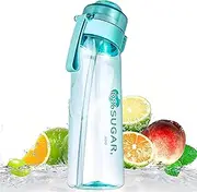 Water Cup Bottle with Flavor Pods, Leak Proof Sports Cup with Straw, 0% Sugar for Fitness, Gym, Camping, Random Flavours Shipped (Blue)