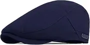[HIQIU] Flat Cap Men's Flat Cap Beret Newsboy Cap Peaked Cap Adjustable Golf Gatsby Cabbie Beret Cap