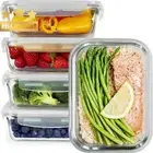 Glass Meal Prep Containers 5 Pack Airtight Food Storage Lunch Box