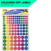 Self Adhesive Coloured Dot Label Assorted Sizes Round Paper Sticker Dots Decor