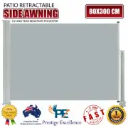 Retractable Side Awning Steel Frame Patio Balcony Adjustable Privacy Screen Grey