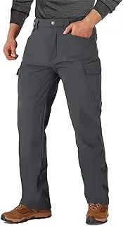 [HEYDHSDC] Men's Pants Autumn Winter Warm Fleece Military Trousers Soft Multi-Pocket Cargo Pants
