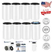 8 Pack Stainless Steel Sublimation Can Coolers - 12oz Insulated Drink Holders