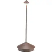 Pbb Zafferano Pina Pro - Aluminum Dimmable LED Table Lamp, IP54 Protection, Indoor/Outdoor Use, Plug Charging Base, H29cm, EU Plug - Corten-WELLNGS...