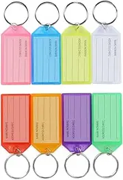 20pcs Plastic Key Tags with Ring Keys Identity Card Bag Luggage Labels Tag ID