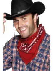 Cowboy & Indian Western Red Bandanna Scarf Fancy Dress Pack of 12