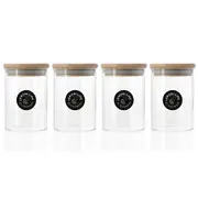 4x Lemon & Lime Camden 250ml Glass Jar Food Storage Airtight Container CLR w/Lid