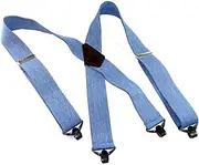 [Hold-Up Suspender Co.] Holdup brand Blue Jean color 2 Wide Work Suspenders with Jumbo Patented Gripper Clasps
