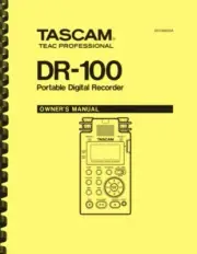 Tascam DR-100 Portable Digital Recorder OWNER'S MANUAL
