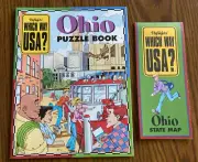 Vintage HIGHLIGHTS WHICH WAY USA? OHIO State Facts Puzzle Book Map