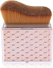 Retractable Self Tanning Brush with Cover, Self Tanner Kabuki Bronzer Makeup Applicator for Blending Tan Liquid Foundation Sunscreens Body Face Leg Arm (Rose Gold)