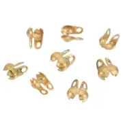 20 Pcs 2.4mm Cord Ends Open, Clamshell End Caps, Bead Tips Knot Covers, Gold