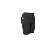 Women Performance Athletic Compression Shorts With Side Pocket - Black