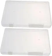 DOITOOL 2pcs Portable Transparent File Organizer Box Storage Holders for Documents Photos Office Supplies Multiuse Envelope Storage