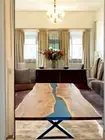 Epoxy Dining Table Top Live Edge Walnut Wood Custom Living Room Furniture Decors