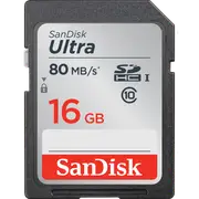 SanDisk Ultra 16GB SD Card SDHC UHS-I 80MB/s