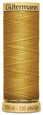 Gutermann 103C-1680 Natural Cotton Thread 110yd-Dark Yellow