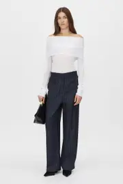 Marjorie Tencel Off The Shoulder Top in Soft White - CAMILLA AND MARC® C&M
