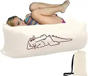 Inflatable Lounger Couch, Camping Air Sofa, Waterproof Lounger Inflatable Couch Portable, Outdoor Travellers Must-Have Square Neck Pillow Ergonomic Lounger Chair for Barbecues, Pool Parties