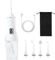 [2024 New Version] Water Dental Flosser, Portable Oral Irrigator for Teeth, Braces, Rechargeable & IPX7 Waterproof Teeth Cleaner with 5 Modes and 5Jets, USB Recharged and 260ML Water Dental Flosser for Home Travel