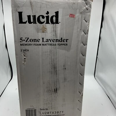 Lucid Twin XL Matrees Topper 2in Zoned Memory Foam Topper