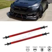 Set Red Rear Diffuser Splitter 7.87'' Strut Rod Tie Support Bar For Acura Honda (for: Honda Civic)