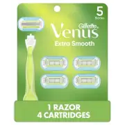 Venus Extra Smooth Women's Razor Refills 5 Blades Ergonomic Pivoting Head