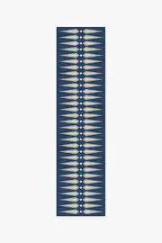 75' x 305' | Machine Washable Runner Rug | Kid & Pet Friendly | Indoor Rug | Carnaby Admiral Blue Rug by Jonathan Adler | Ruggable