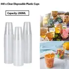 440 x Disposable Clear Plastic Cups Drinking Water Juice Coffee Cup Party 200ml