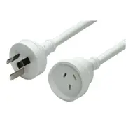 Dynamix PEXT2M 2m Standard Duty Power Extension Lead - White (3 Core 1.0mm) 240v 10A [PEXT2M]