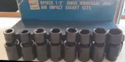 NORTHERN TOOLS 1/2 in. Drive SAE Impact Swivel Socket Set 9 Piece 3/8" - 13/16"
