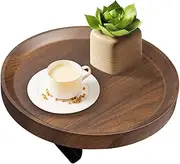 Sofa Arm Tray, Portable Lounge Arm Table, Wooden Armrest Tray with Clips, Stable Structure Couch Arm Table, Drink Snack Remote Control Holder for Sofa Dining Table Study Home Armchair Wood Grain