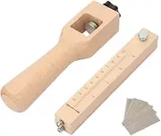 Leather Cutting ToolAdjustable DIY Leather Strap Hand Cutter Made of Wood for Cutting Strap Up to 4in Wide with 5 Blades