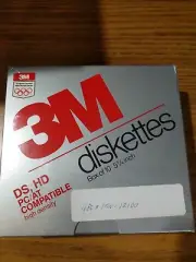 NOS genuine 3M 5 1/4” floppy diskettes 10 pack double sided high density
