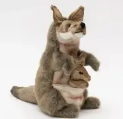 Hansa Hand Puppet - Kangaroo and Joey 29cm *Free Postage*