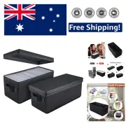 Dynamic Fabric CD Storage Box Set - 2 Black Organizers, 13.2" x 5.9" x 5.3"