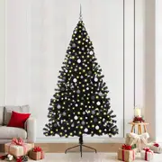 Fake Half Christmas Tree Black 240 cm PVC